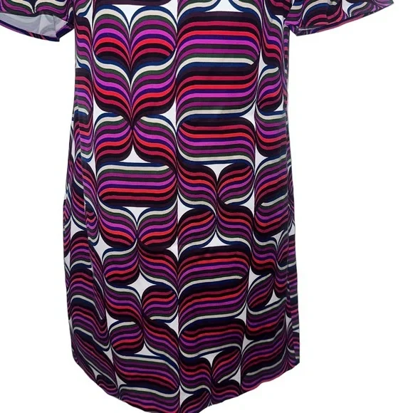 Trina Turk Swirly Art to Wear Dress Darling Bell Sleeve Y2K size 4 - Picture 7 of 12